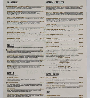 Fatpour printed menu