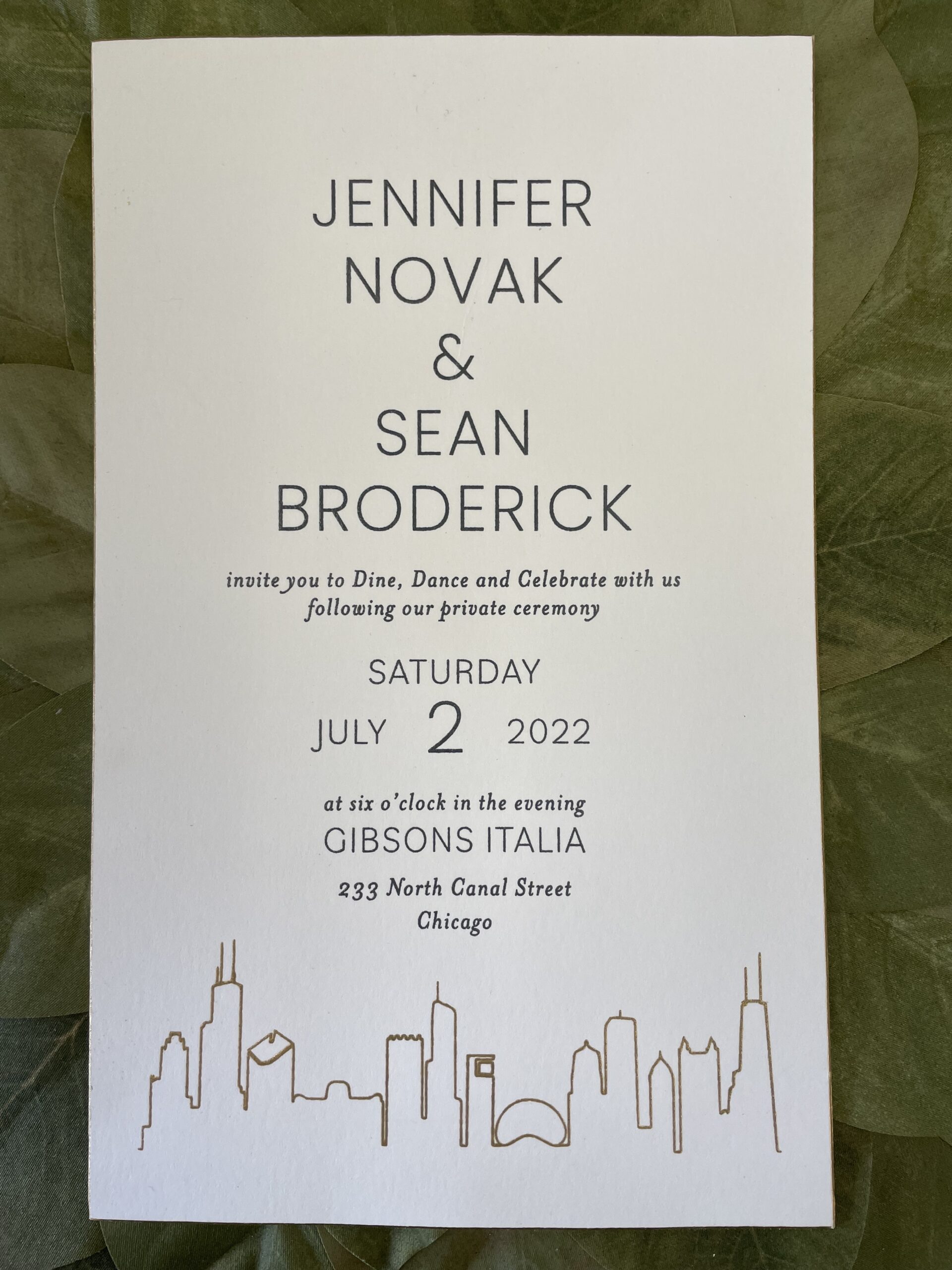 Jennifer and Sean Wedding Invitation