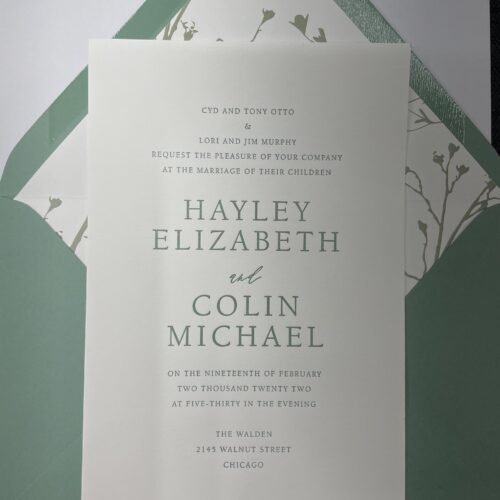 Hayley and Colin Wedding Invitation